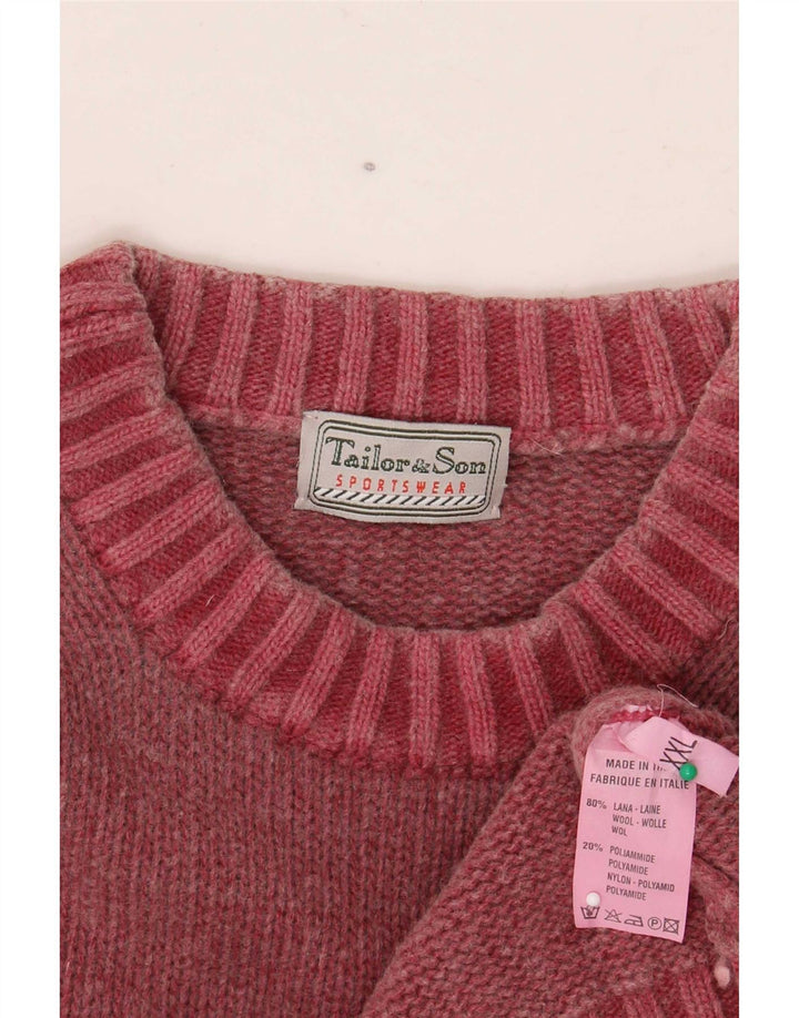 Tailor & Son Herren-Pullover mit Rundhalsausschnitt, 2XL, rote Wolle