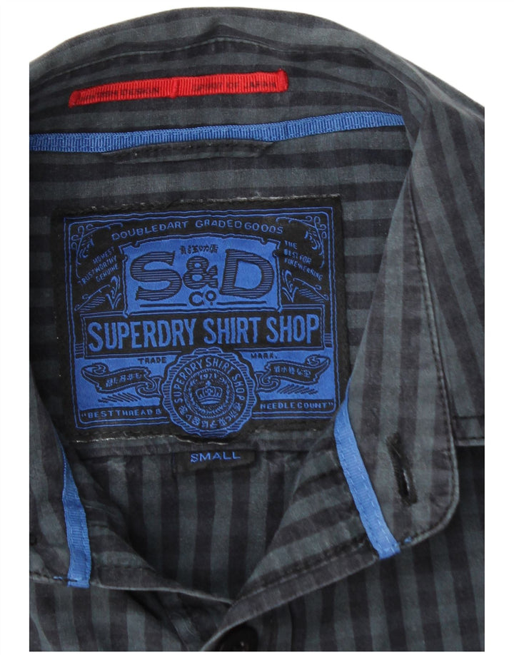 SUPERDRY Herren-Hemd, klein, marineblau, Gingham-Baumwolle