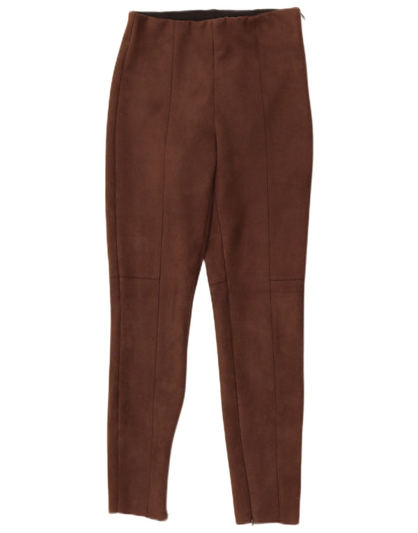 Zara Damen Skinny Freizeithose XS W24 L28 Braun