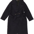 Zara Damen Zweireihiger Mantel UK 6 XS Marineblaue Wolle