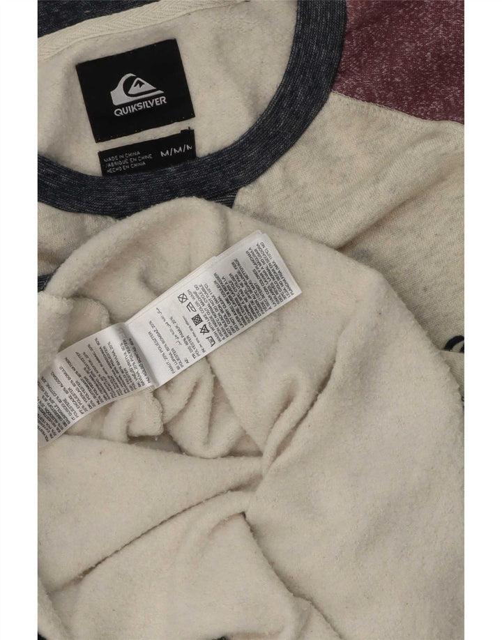 Quiksilver Herren-Sweatshirt-Pullover aus Baumwolle in mittlerem Burgunderrot mit Farbblockdesign