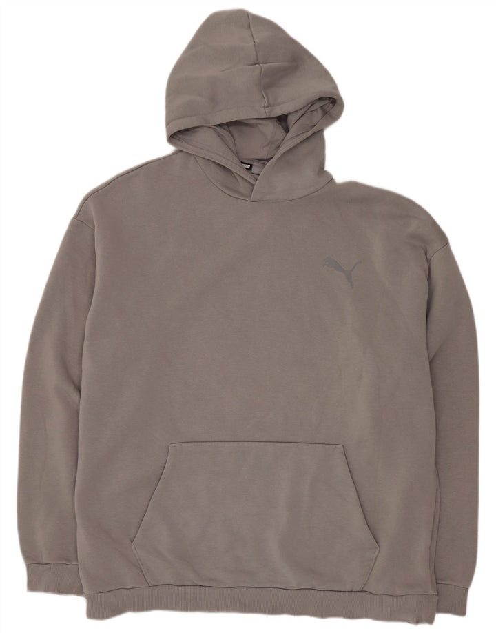 Puma Herren Kapuzenpullover, groß, graue Baumwolle