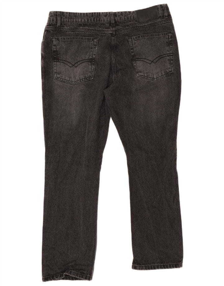 PIERRE CARDIN Herren Straight Jeans W38 L29 Schwarze Baumwolle