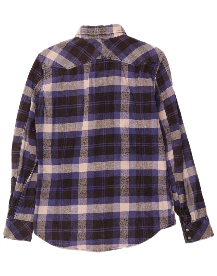 Diesel Herren-Flanellhemd, klein, marineblau, kariert, Baumwolle