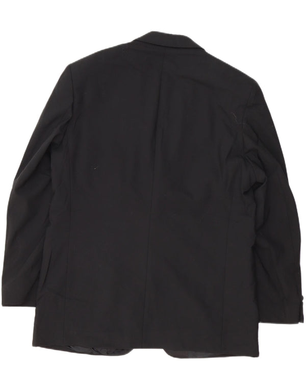 Marks & Spencer Herren-Blazer mit 2 Knöpfen, UK 38, mittelschwarze Wolle