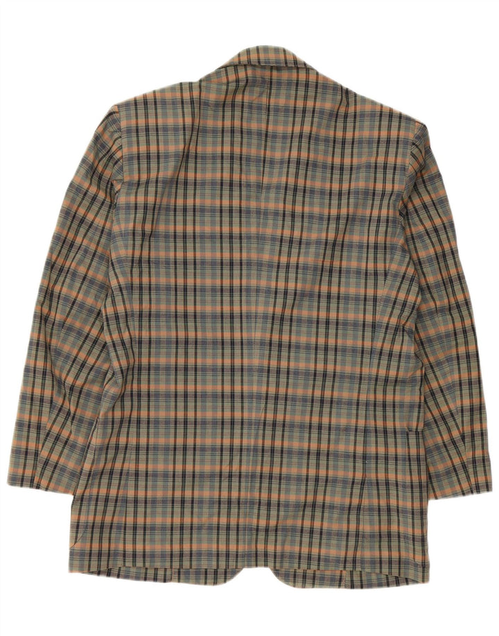 Ingram Damen Azimut 2-Knopf-Blazerjacke IT 48 XL grün karierte Baumwolle