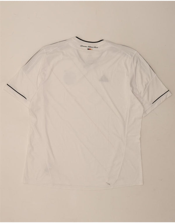 Adidas Herren Deutscher Fußball Bund T-Shirt Top 2XL Weiß gestreift Polyester