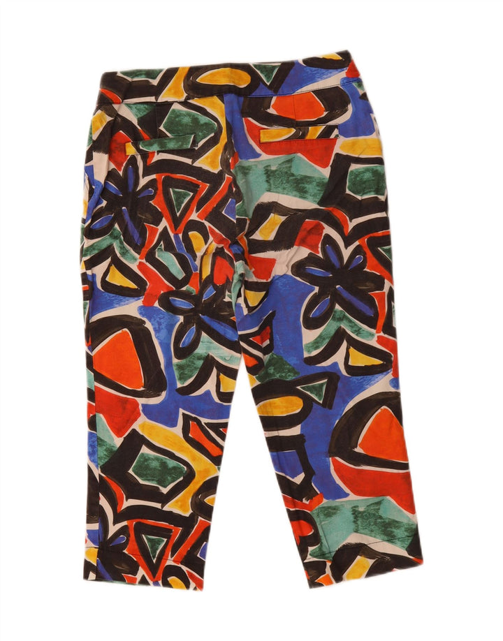 VINTAGE Womens Abstract Pattern Capri Trousers IT 44 Medium W28 L19 Red