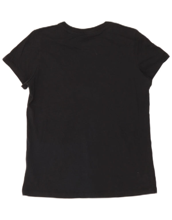 Nike Damen Slim Fit Graphic T-Shirt Top UK 14 Large Schwarz Baumwolle