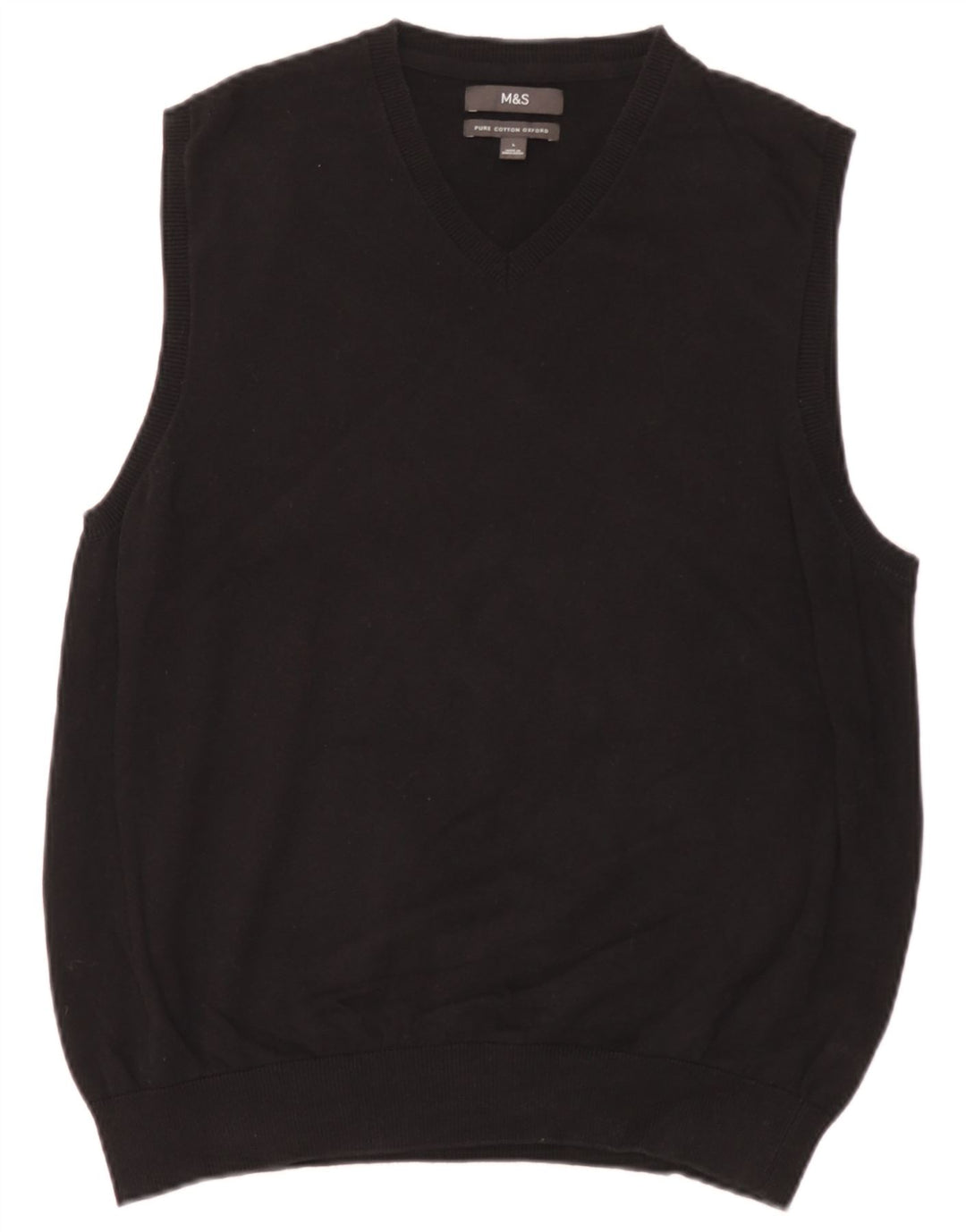 Marks & Spencer Herren-Tanktop aus schwarzer Baumwolle, Größe L