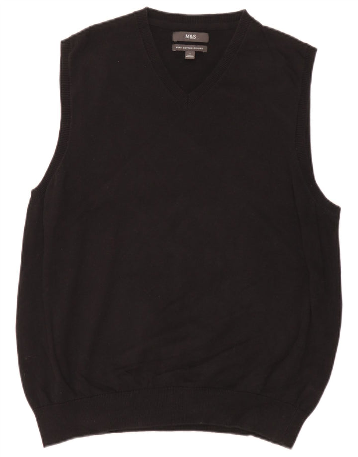 Marks & Spencer Herren-Tanktop aus schwarzer Baumwolle, Größe L