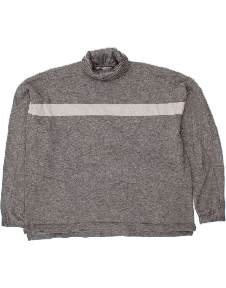 OASIS Womens Oversized Roll Neck Jumper Sweater UK 14 Medium Grey Viscose Vintage Oasis and Second-Hand Oasis from Messina Hembry 