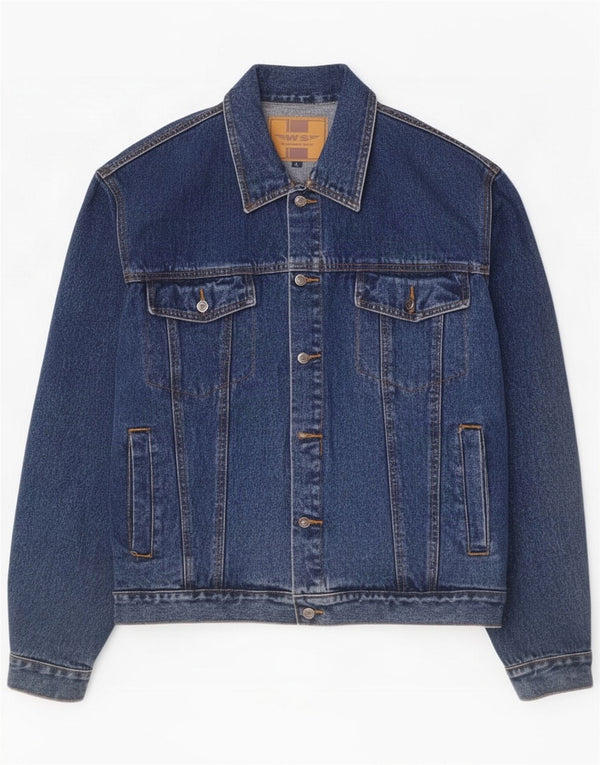 Whispering Smith Herren Jeansjacke UK 40 Große blaue Baumwolle