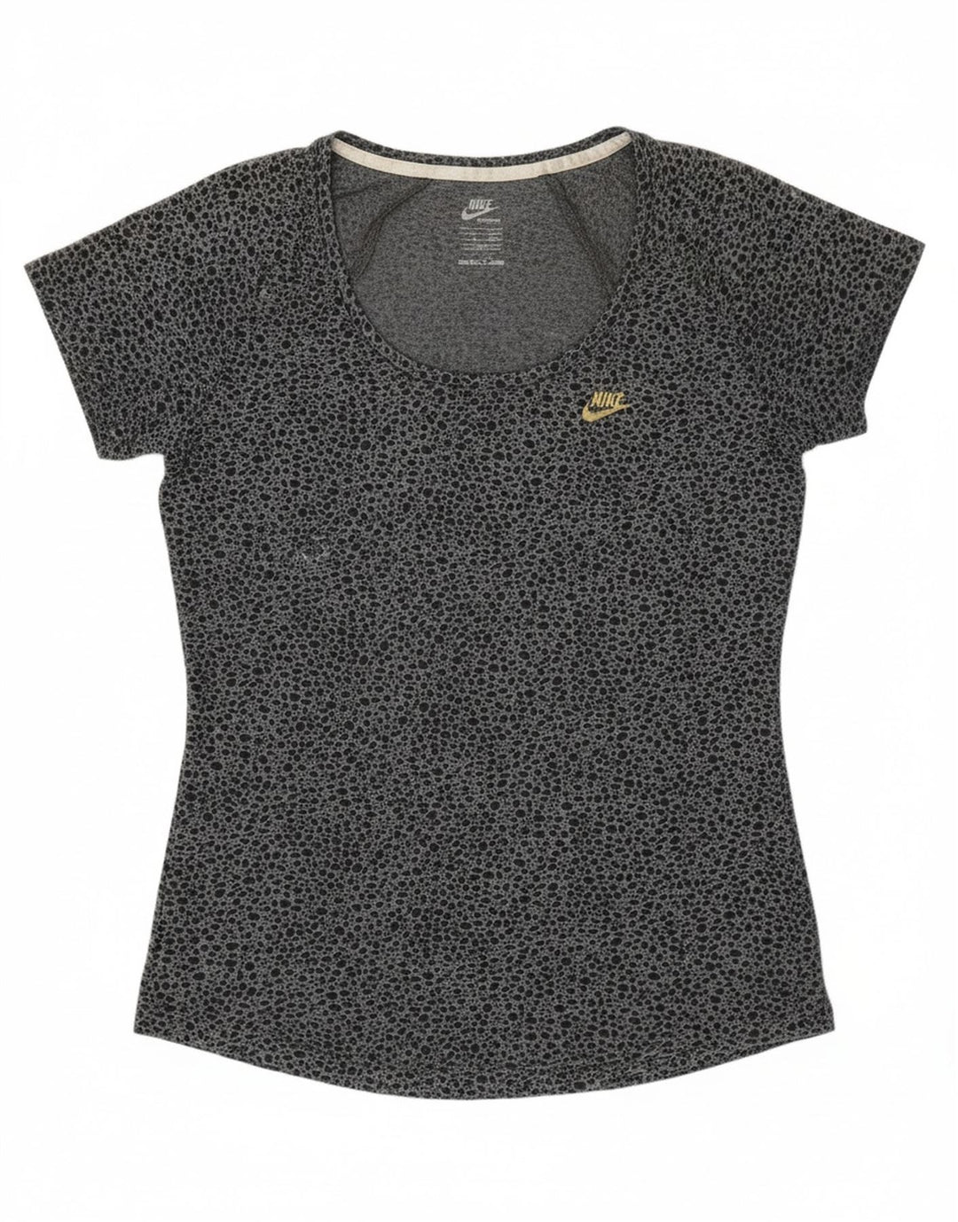 NIKE Womens T-Shirt Top UK 12/14 Medium Grey Flecked