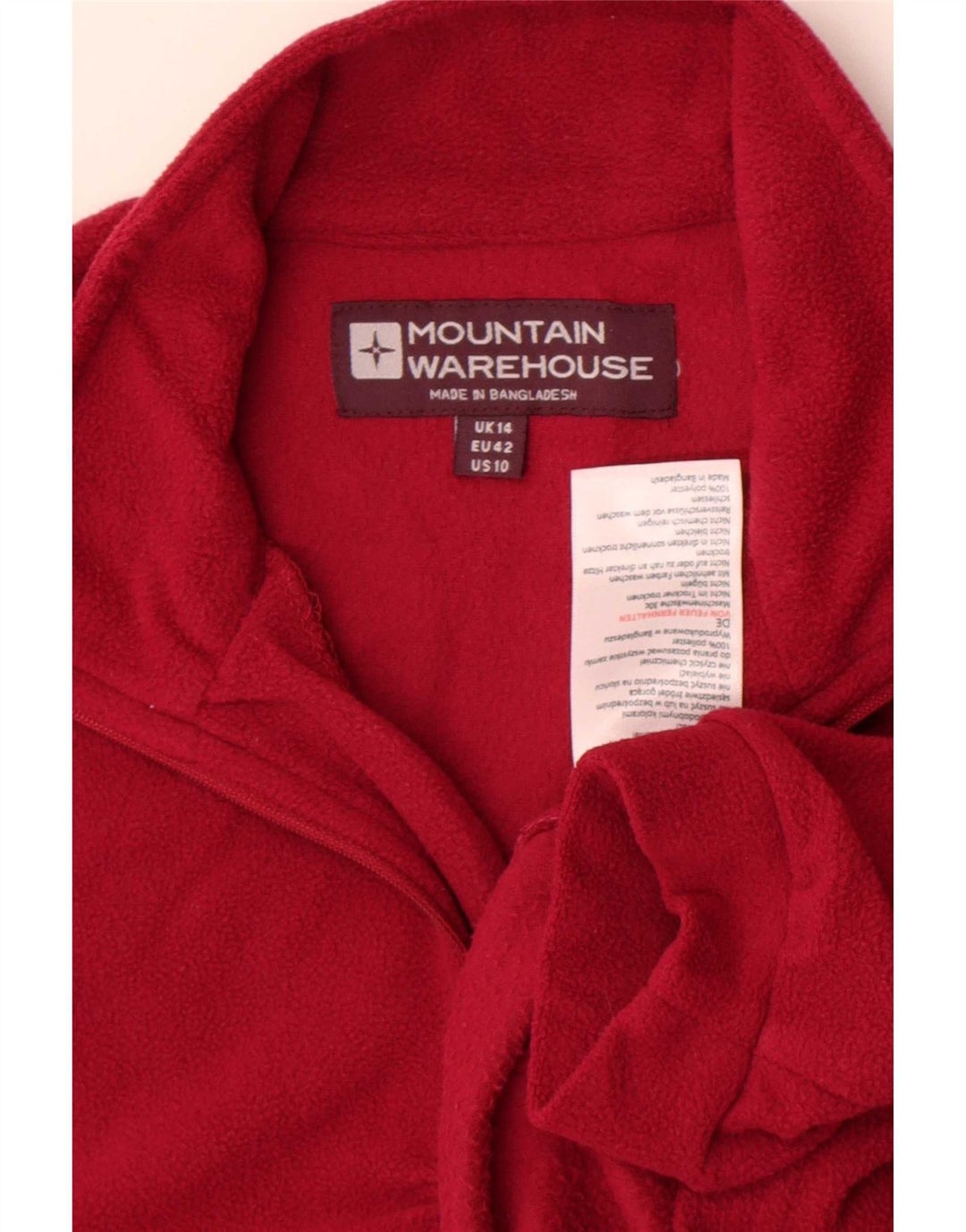 Mountain Warehouse Damen-Fleecepullover mit Reißverschluss am Kragen, UK 14, Größe L, Rot, Polyester