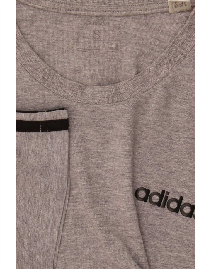 Adidas Herren T-Shirt Top Small Grau gestreift