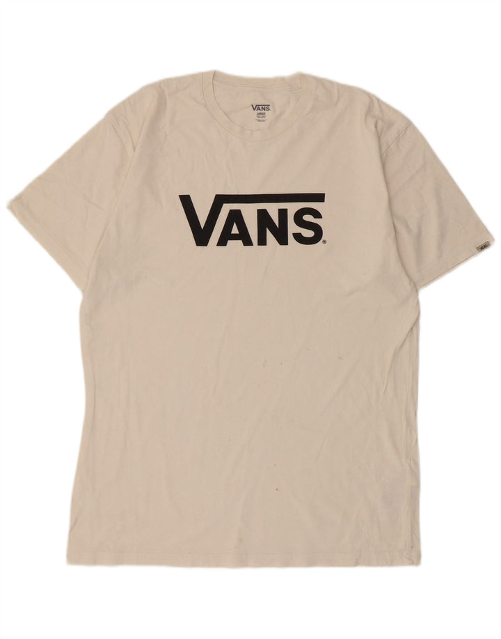 Vans Herren-T-Shirt mit Grafik, Größe L, aus weißer Baumwolle