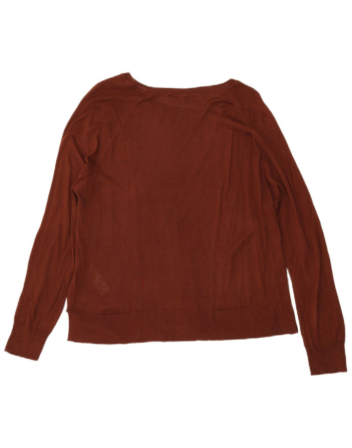 Zara Damen-Pullover mit U-Boot-Ausschnitt, UK 14, mittlere kastanienbraune Viskose