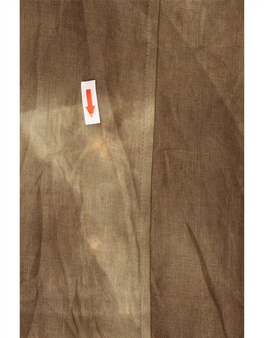 Vintage Damen Kurzarm-Hemdbluse UK 12 Medium Khaki Tie Dye Seide