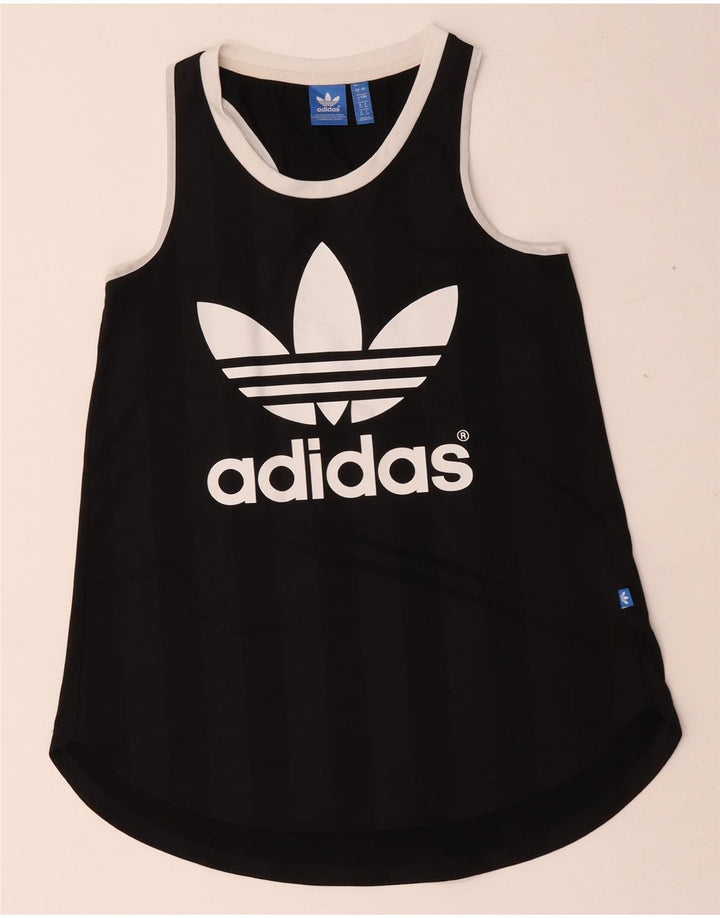 Adidas Damen Graphic Vest Top UK 8 Small Schwarz Polyester