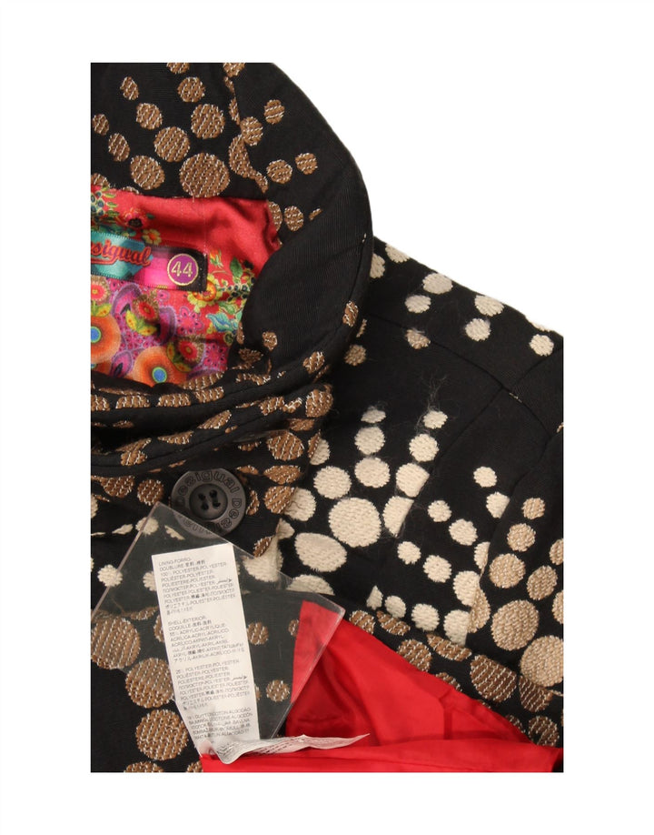 Desigual Damenmantel EU 44 XL Schwarzes geometrisches Polyester