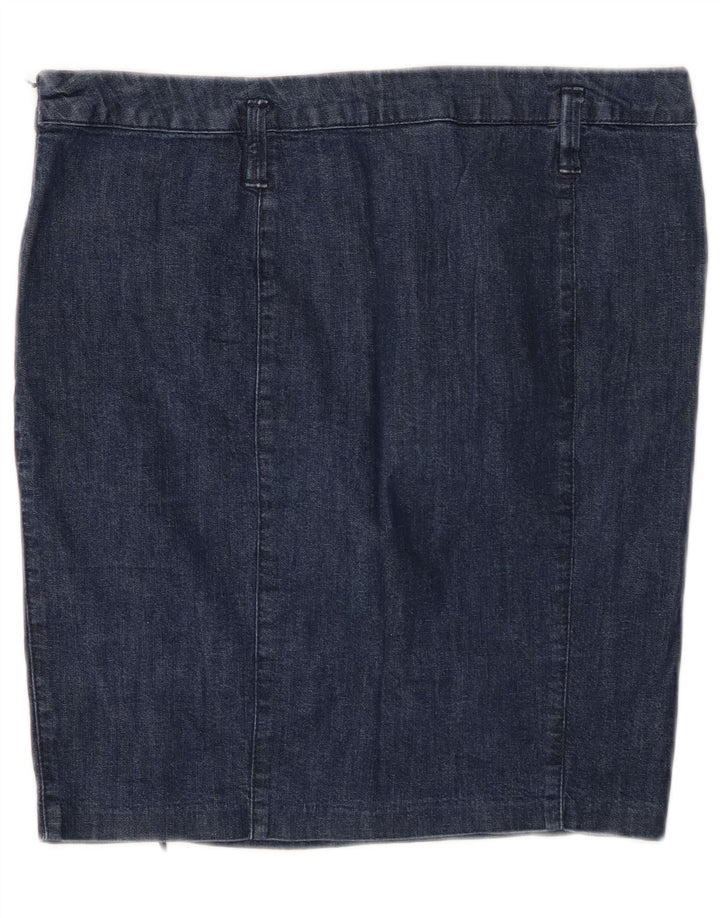 BENETTON Damen Jeansrock IT 44 Medium W30 Marineblaue Baumwolle