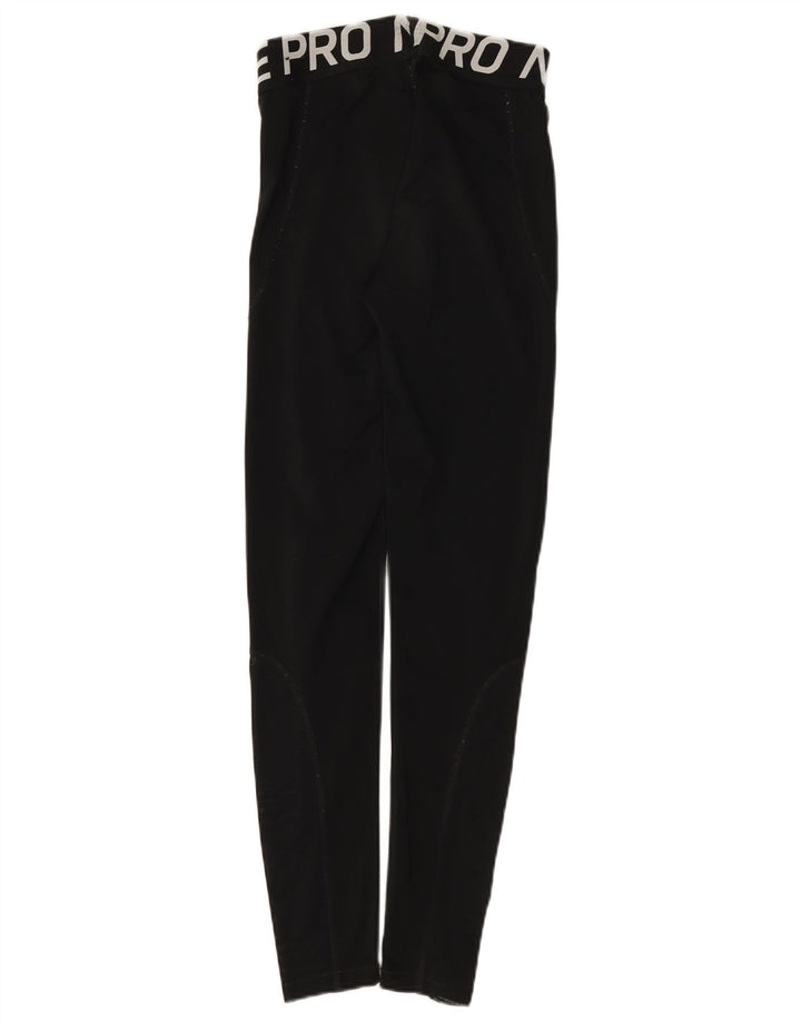 Nike Damen Dri Fit Graphic Leggings UK 12 Mittelschwarzes Polyester