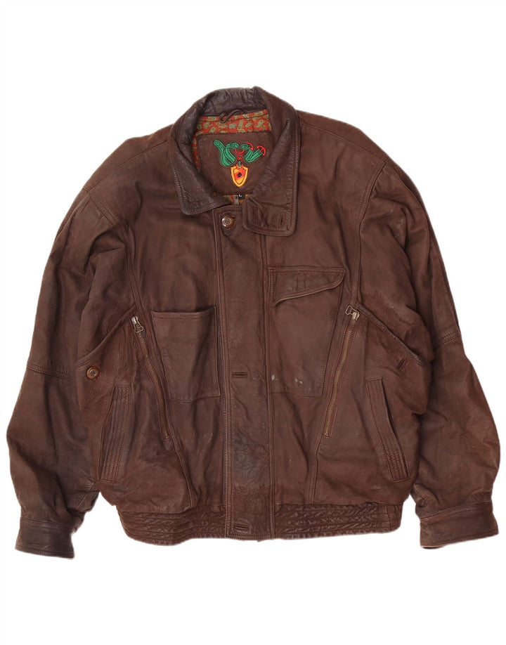 Vintage Herren Lederjacke UK 40 Large Braun
