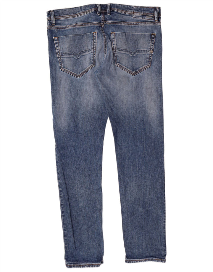DIESEL Herren Tepphar Carrot Slim Jeans W34 L32 Blaue Baumwolle