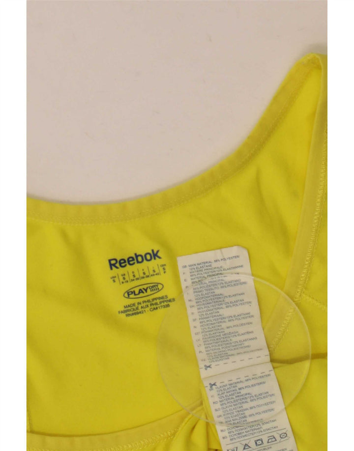 Reebok Damen Weste Top UK 8/10 Small Gelb Polyester