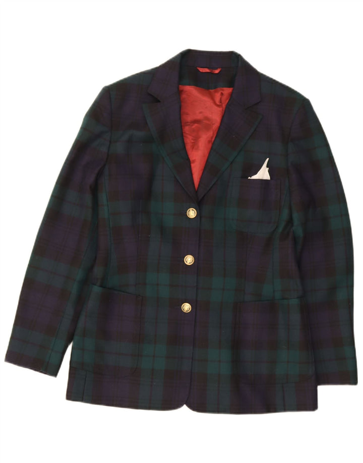 Charles Robertson Damen-Blazerjacke mit 3 Knöpfen, Gr. 14, groß, marineblau, kariert