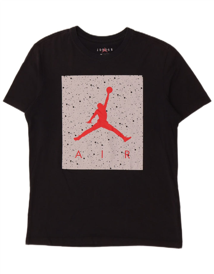 Jordan Herren Grafik-T-Shirt-Oberteil aus mittelschwarzer Baumwolle