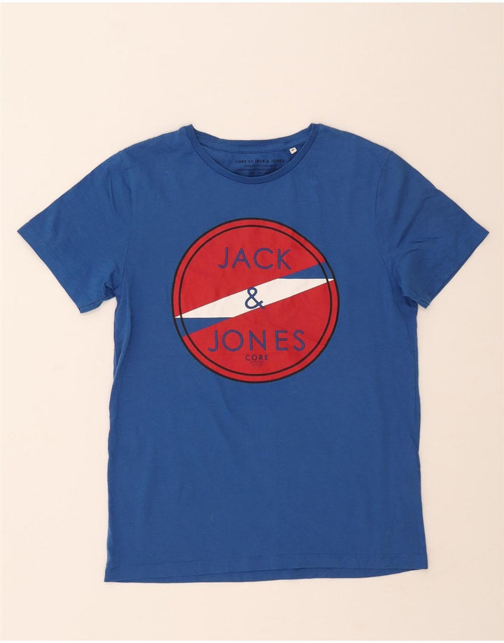 JACK & JONES Mens Graphic T-Shirt Top Medium Blue Cotton Vintage Jack & Jones and Second-Hand Jack & Jones from Messina Hembry 