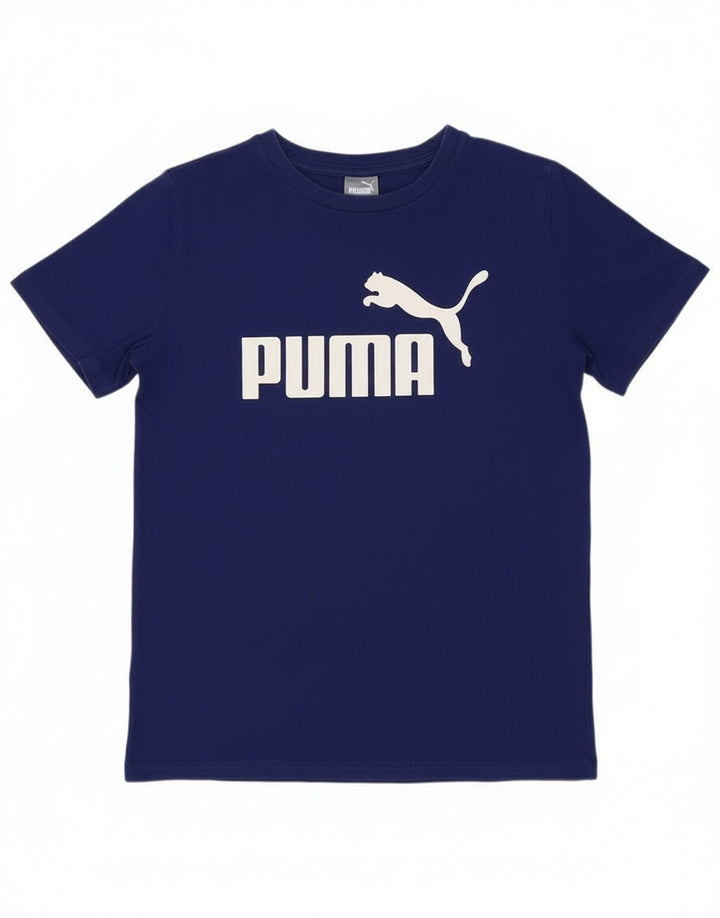 Puma Grafik-T-Shirt für Jungen, 10–11 Jahre, mittelblaue Baumwolle