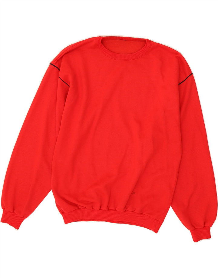 VINTAGE Mens Sweatshirt Jumper Medium Red Vintage Vintage and Second-Hand Vintage from Messina Hembry 