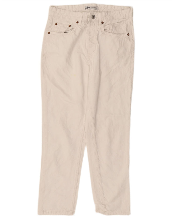 Zara Herren Straight Jeans EU 38 Small W30 L26 Weiße Baumwolle