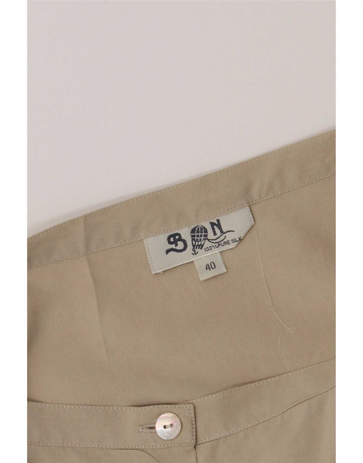 Blunauta Damen A-Linienrock IT 40 Small W28 Beige Seide