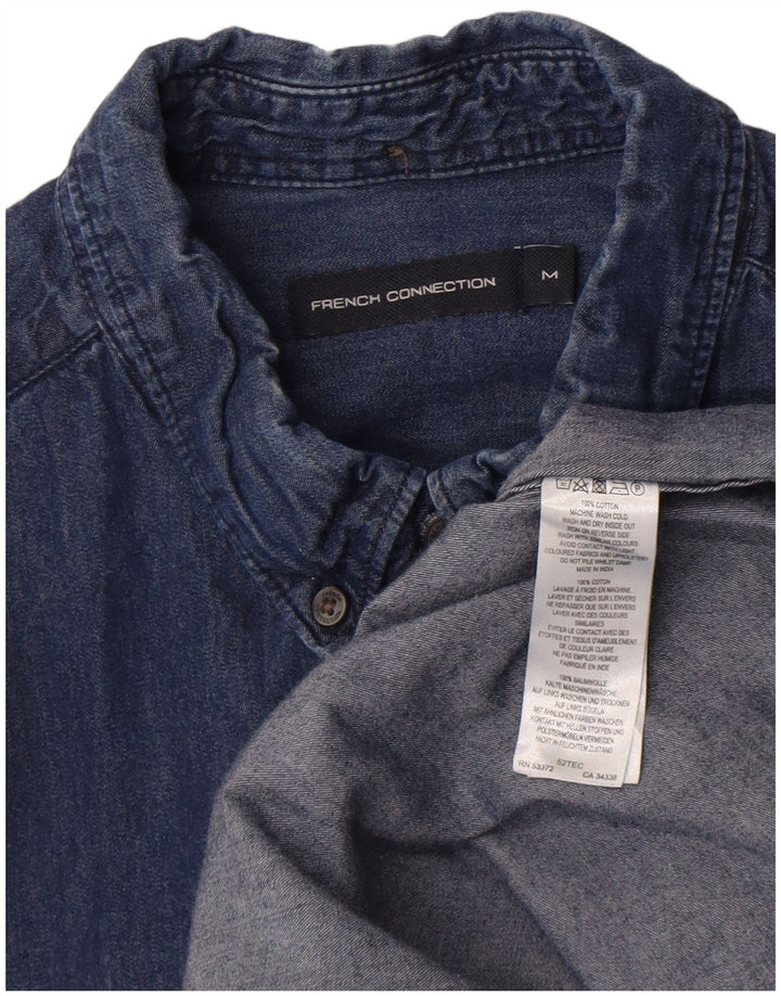 French Connection Herren-Jeanshemd aus mittelblauer Baumwolle