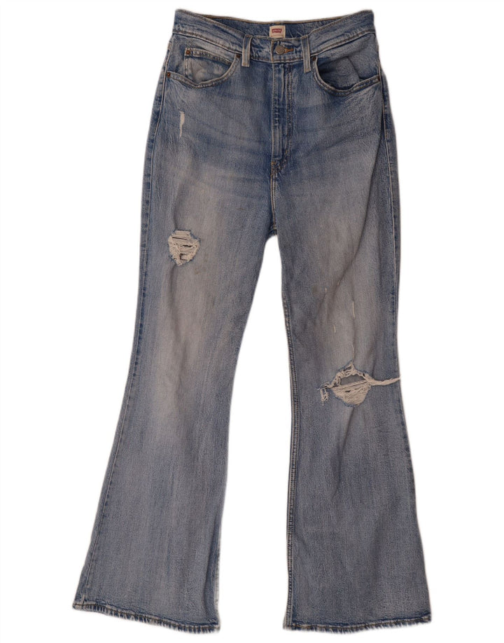 Levi's Damen Distressed Flared Jeans W28 L29 Blaue Baumwolle
