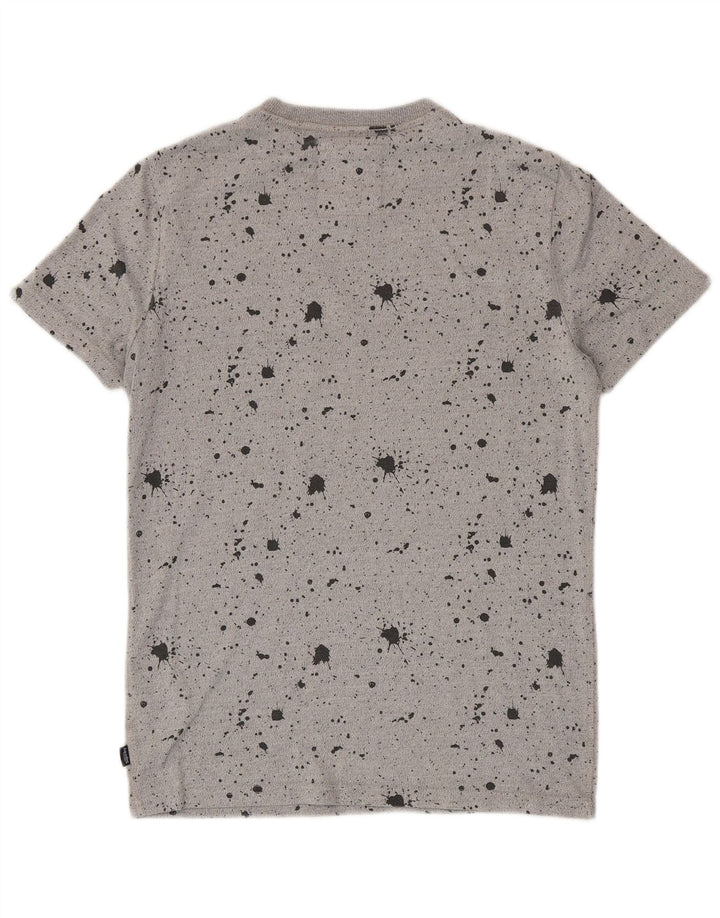 Superdry Herren-T-Shirt mit Grafik, Größe S, grau gesprenkelte Baumwolle