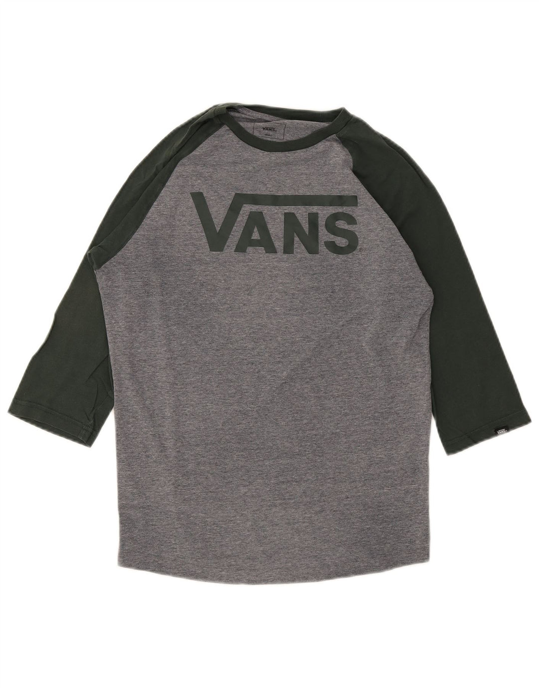 Vans Custom Fit Grafik-Oberteil für Herren, 3/4-Ärmel, Größe S, Grau, Colourblock-Baumwolle