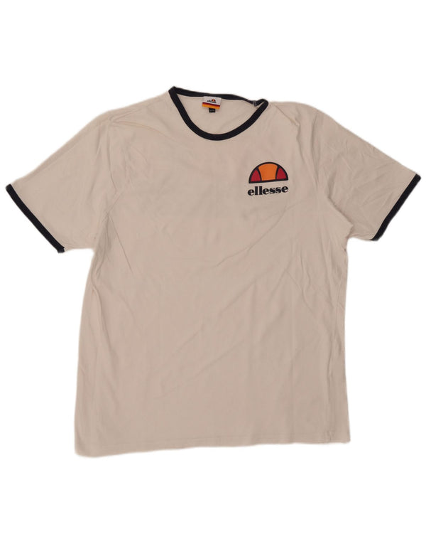 Ellesse Herren-T-Shirt mit Grafik, 4XL, weiße Baumwolle