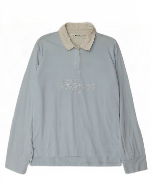 Tommy Hilfiger Damen Graphic Langarm-Rugby-Poloshirt UK 18 XL Blau