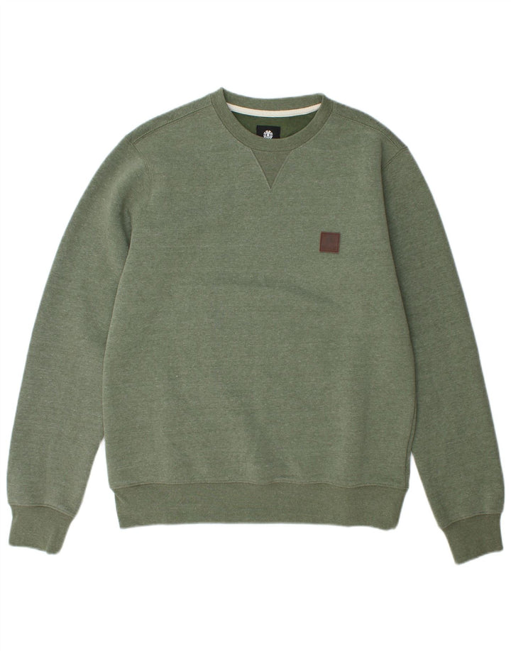 Element Herren-Sweatshirt-Pullover aus mittelgrünem Polyester