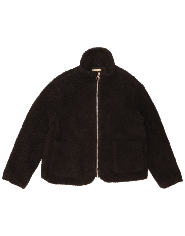 Topshop Damen-Fleecejacke in Übergröße, UK 14, Mittelschwarz, Polyester