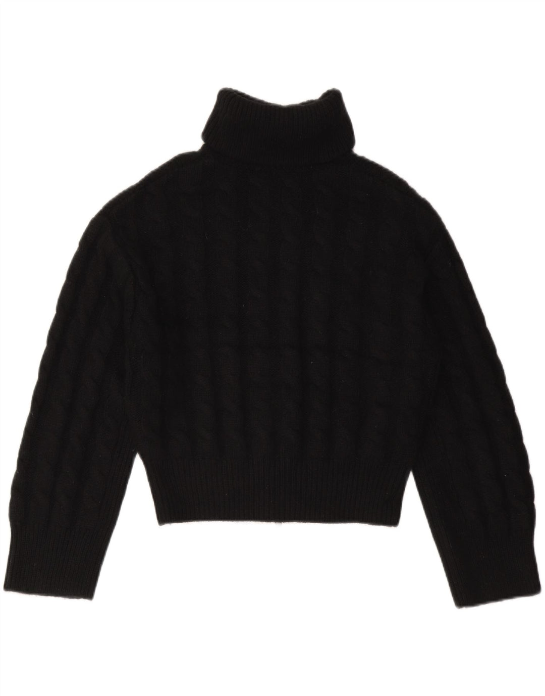 Cos Womens Crop Oversized Cardigan Pullover UK 10 Small Schwarze Wolle