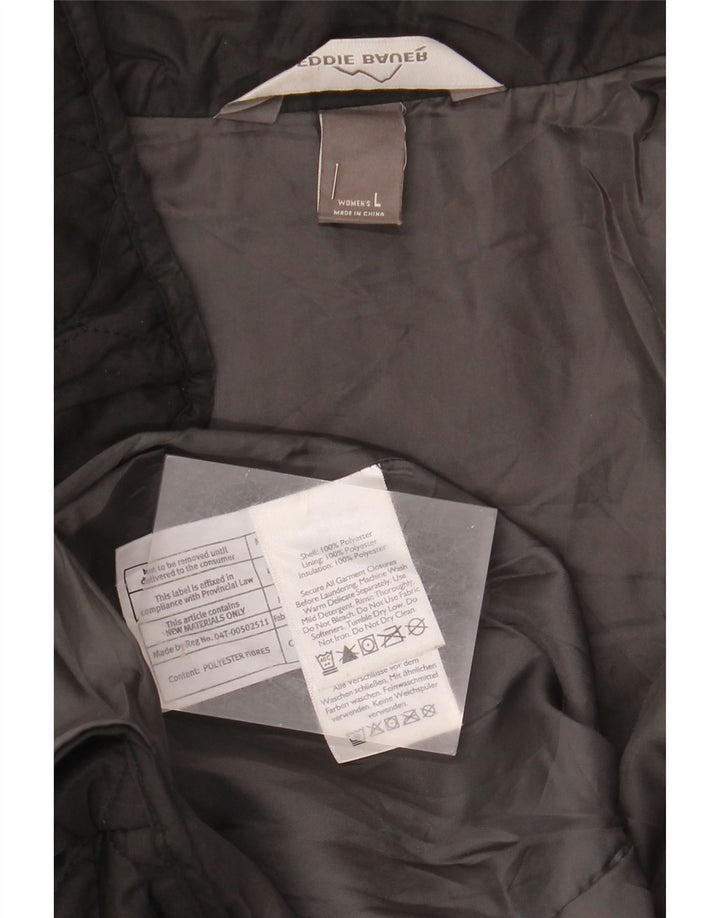 Eddie Bauer Damen Steppjacke UK 16 Large Schwarz Polyester