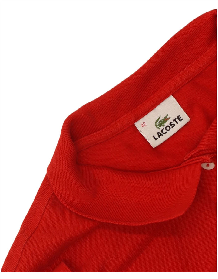 Lacoste Damen Poloshirt Größe 42 Large Rot