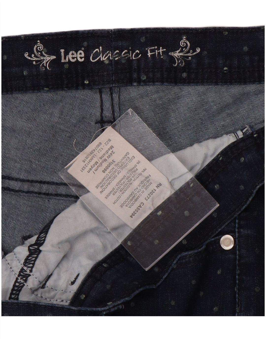 LEE Damen-Capri-Jeans mit klassischer Passform, US 24, 4XL, W48, L20, blau gepunktete Baumwolle