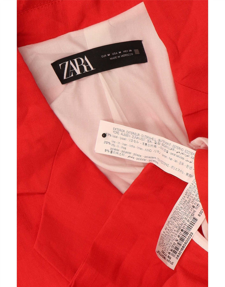 Zweireihiger Blazer für Damen von Zara, UK 14, mittelrot, Lyocell
